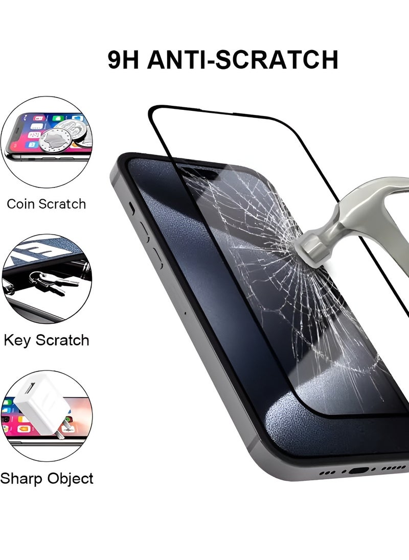 BORTONY Screen protector for iPhone 16 Plus 9D Tempered Glass Screen Protector HD Full Coverage Scratch Resistant Bubble Free Easy Installation Anti-Glare Tempered Glass for iPhone 16 Plus 6.7 inch  - Image 3