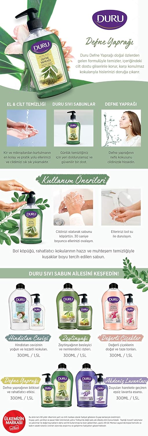 Duru Raykush Art DURU Liquid Soap Natural Olive Oil 300mL - Image 3