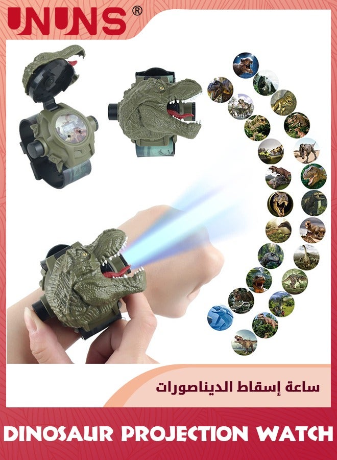 UNUNS ساعة ديناصور، ساعات مشروع مع 24 نوعًا من أنماط عرض الديناصورات، ساعات يد رقمية كرتونية للديناصورات، ساعة لعبة للأطفال مع تاريخ ووقت قابل للتعديل، ألعاب تعليمية للأولاد والبنات كهدية - Image 1