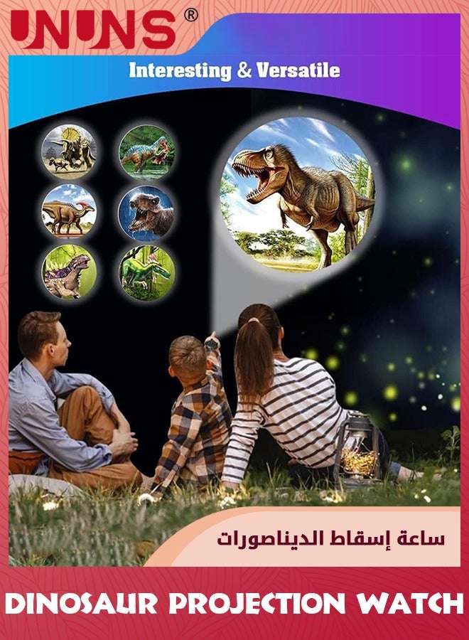 UNUNS ساعة ديناصور، ساعات مشروع مع 24 نوعًا من أنماط عرض الديناصورات، ساعات يد رقمية كرتونية للديناصورات، ساعة لعبة للأطفال مع تاريخ ووقت قابل للتعديل، ألعاب تعليمية للأولاد والبنات كهدية - Image 5