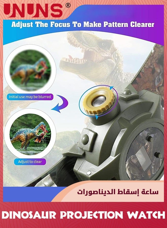 UNUNS ساعة ديناصور، ساعات مشروع مع 24 نوعًا من أنماط عرض الديناصورات، ساعات يد رقمية كرتونية للديناصورات، ساعة لعبة للأطفال مع تاريخ ووقت قابل للتعديل، ألعاب تعليمية للأولاد والبنات كهدية - Image 4