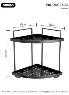 DUNISO Bathroom Counter Organizer, 2 Tier Corner Countertop Storage Shelf Bathroom Sink Organizer,Shower Caddy Corner Shelves,Triangle Bathroom Organization for Skincare Kitchen Vanitity  - Image 2