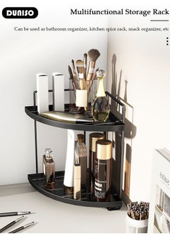DUNISO Bathroom Counter Organizer, 2 Tier Corner Countertop Storage Shelf Bathroom Sink Organizer,Shower Caddy Corner Shelves,Triangle Bathroom Organization for Skincare Kitchen Vanitity  - Image 3