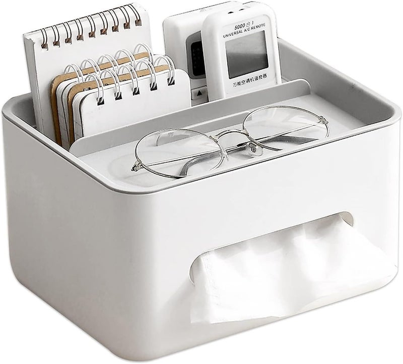 Rectangle Tissue Box Cover with Storage Caddy for Home and Office - Image 1