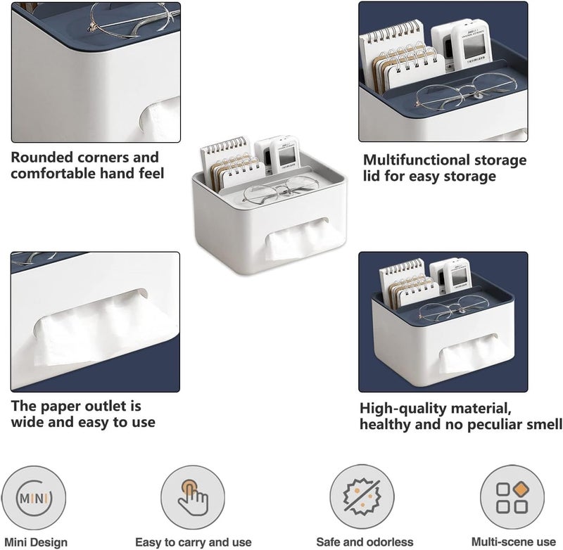 Rectangle Tissue Box Cover with Storage Caddy for Home and Office - Image 2