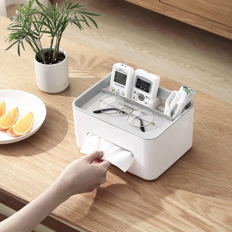 Rectangle Tissue Box Cover with Storage Caddy for Home and Office - Image 4