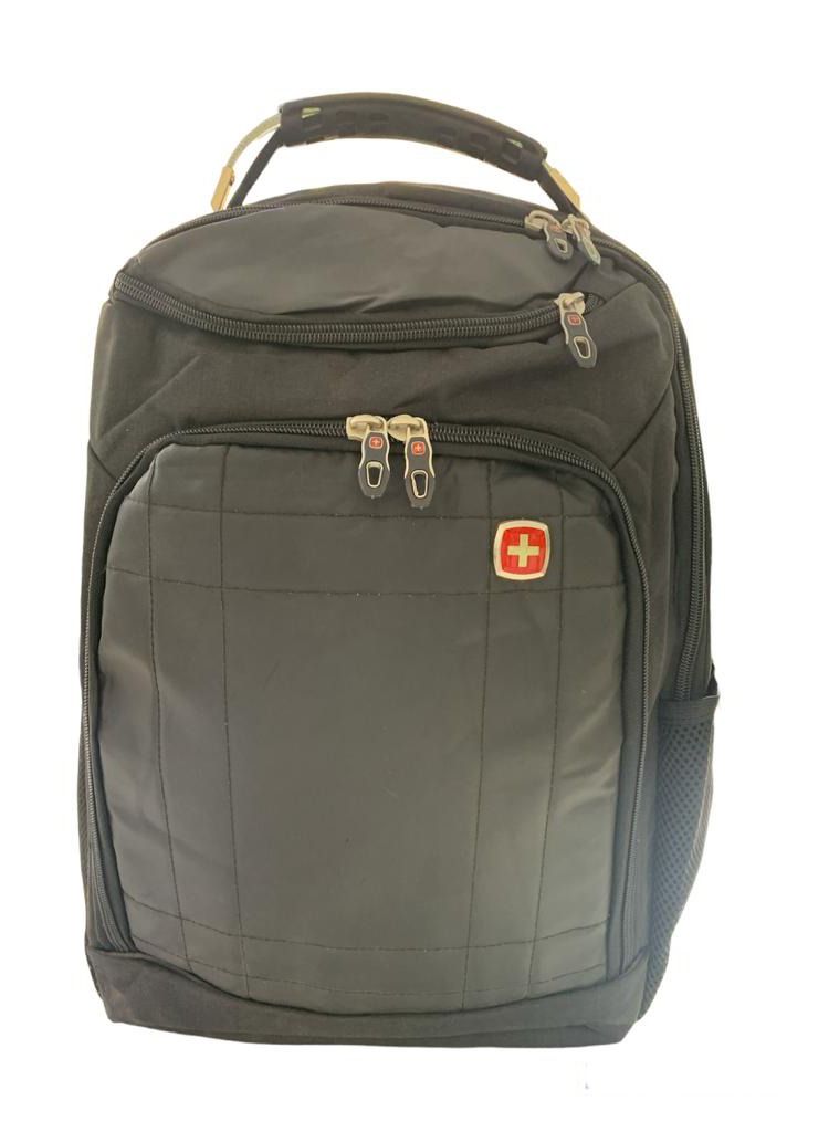 swiss gear 6618 15.6 inch laptop backpack with usb and aux output Black - Image 1