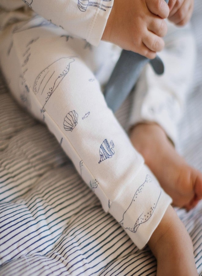 PEHR Long Sleeve Henley Patch Pocket Romper, Life Aquatic | Organic Cotton Baby Outfit | Ocean-Inspired Unisex Print | Sizes 6-12 Months - Image 3