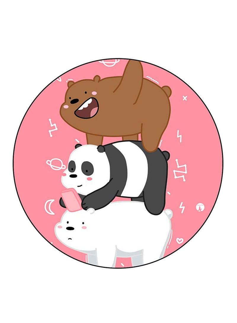 RKN We Bare Bears Printed Mouse Pad  Round  Multicolour