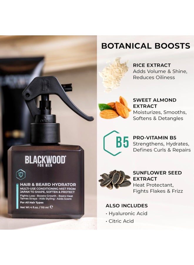 Blackwood For Men بلاك وود للرجال رذاذ مرطب للشعر واللحية - بلسم طبيعي بدون شطف - يرطب، ينسق، يشكل ويفكك - مثالي لنمو اللحية والعناية بها - أساسي للعناية بالرجال النباتيين (4 أونصات) - Image 5