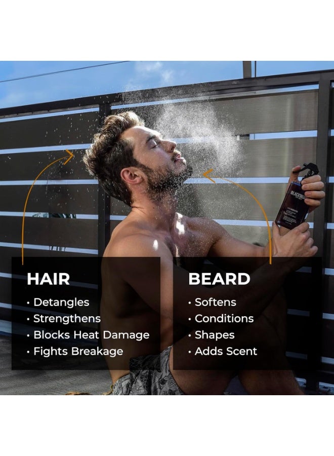 Blackwood For Men بلاك وود للرجال رذاذ مرطب للشعر واللحية - بلسم طبيعي بدون شطف - يرطب، ينسق، يشكل ويفكك - مثالي لنمو اللحية والعناية بها - أساسي للعناية بالرجال النباتيين (4 أونصات) - Image 3