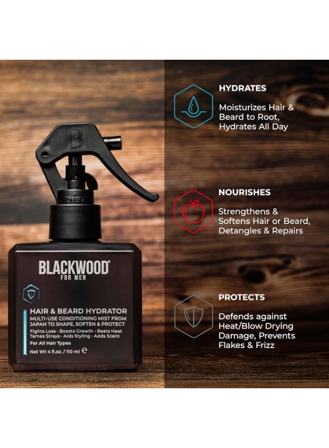 Blackwood For Men بلاك وود للرجال رذاذ مرطب للشعر واللحية - بلسم طبيعي بدون شطف - يرطب، ينسق، يشكل ويفكك - مثالي لنمو اللحية والعناية بها - أساسي للعناية بالرجال النباتيين (4 أونصات) - Image 2