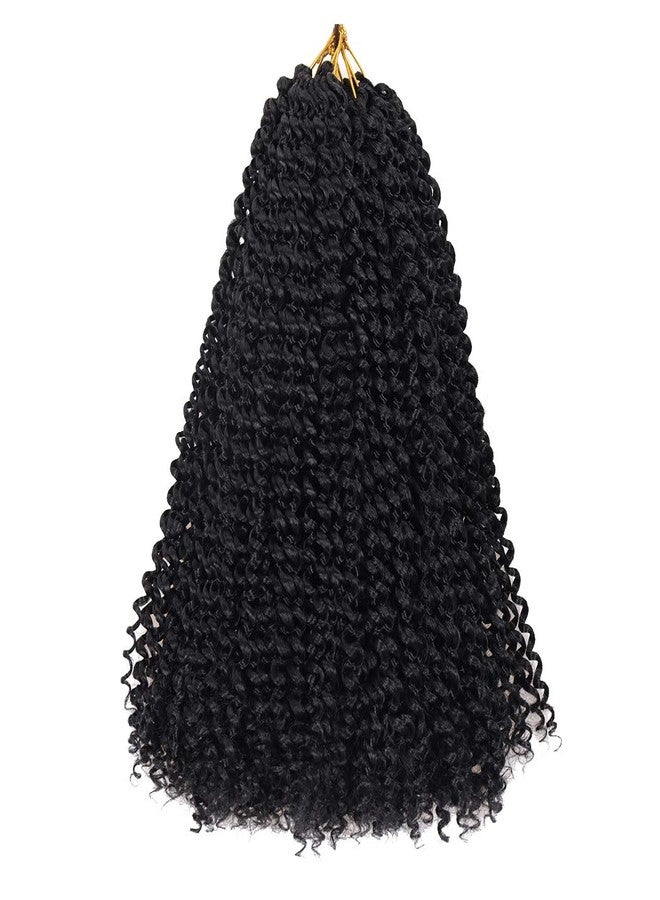 Dorsanee Black Passion Twist Hair 16 Inch 7 Packs Water Wave Crochet Hair Long Bohemian Curly Braiding Hair for Butterfly Locs, Faux Locs, Boho Style Spring Twist Crochet Braids (1#) - Image 1