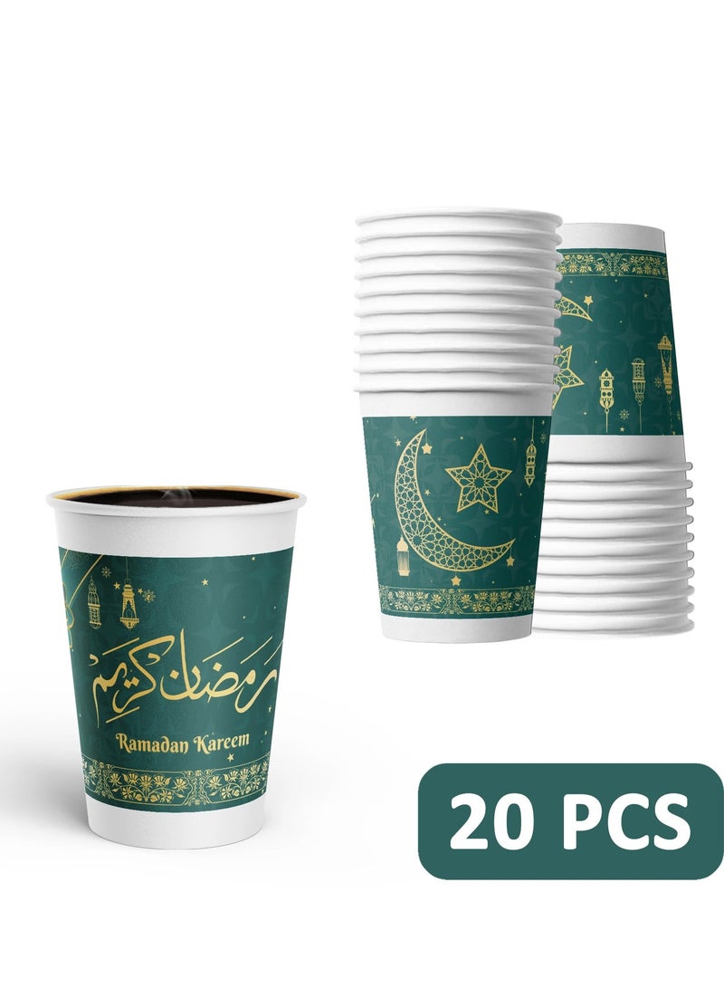 أكواب ورقية بتصميم رمضاني أنيق - 20 قطعة - Image 1