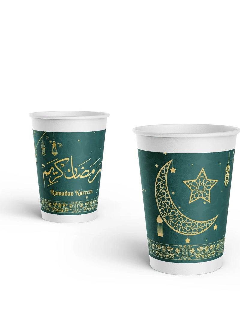 أكواب ورقية بتصميم رمضاني أنيق - 20 قطعة - Image 3