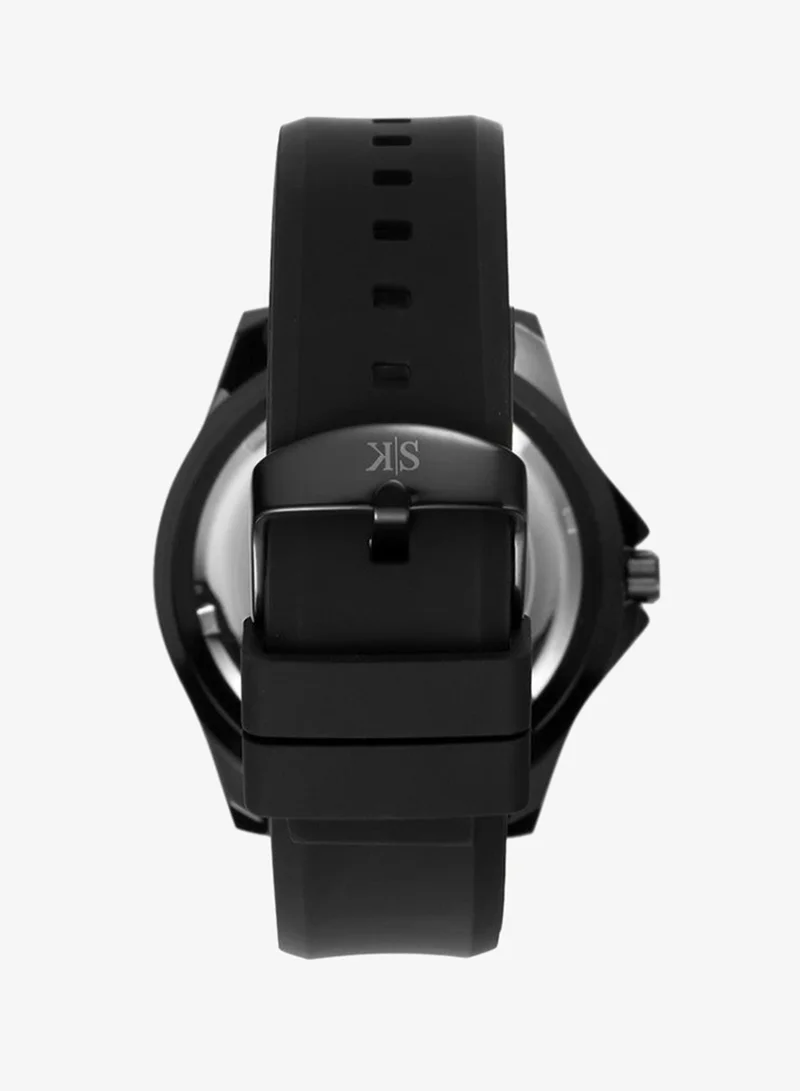 Kenneth Scott Black Men's Silicone Analog Watch K22009-BSBB - 48 mm for Men | Best Price UAE