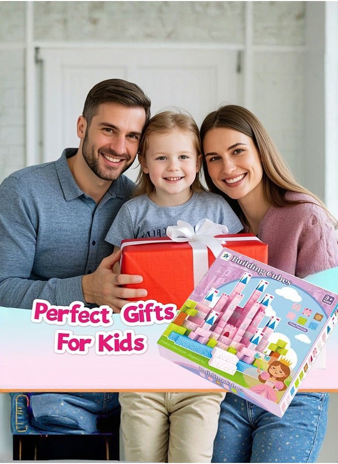 tangs 100PCS Magnetic Blocks - Build Mine Magnet World Set with Castle Theme | Magnetic Building Toys for Toddlers | STEM Sensory Outdoor Toys | Non-Toxic & Safe Magnetic Tiles for Boys & Girls Ages 3,4,5,6,7  - Image 2