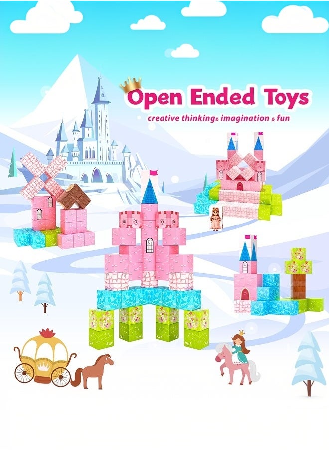 tangs 100PCS Magnetic Blocks - Build Mine Magnet World Set with Castle Theme | Magnetic Building Toys for Toddlers | STEM Sensory Outdoor Toys | Non-Toxic & Safe Magnetic Tiles for Boys & Girls Ages 3,4,5,6,7  - Image 3