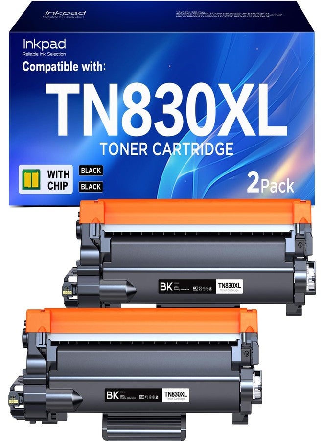 iNKPAD TN830XL Compatible Toner Cartridge High Yield Replacement for Brother TN830XL TN830 Compatible with HL-L2460DW DCP-L2640DW MFC-L2820DW HL-L2420DW HL-L2405W Printers (2 Black) - Image 1