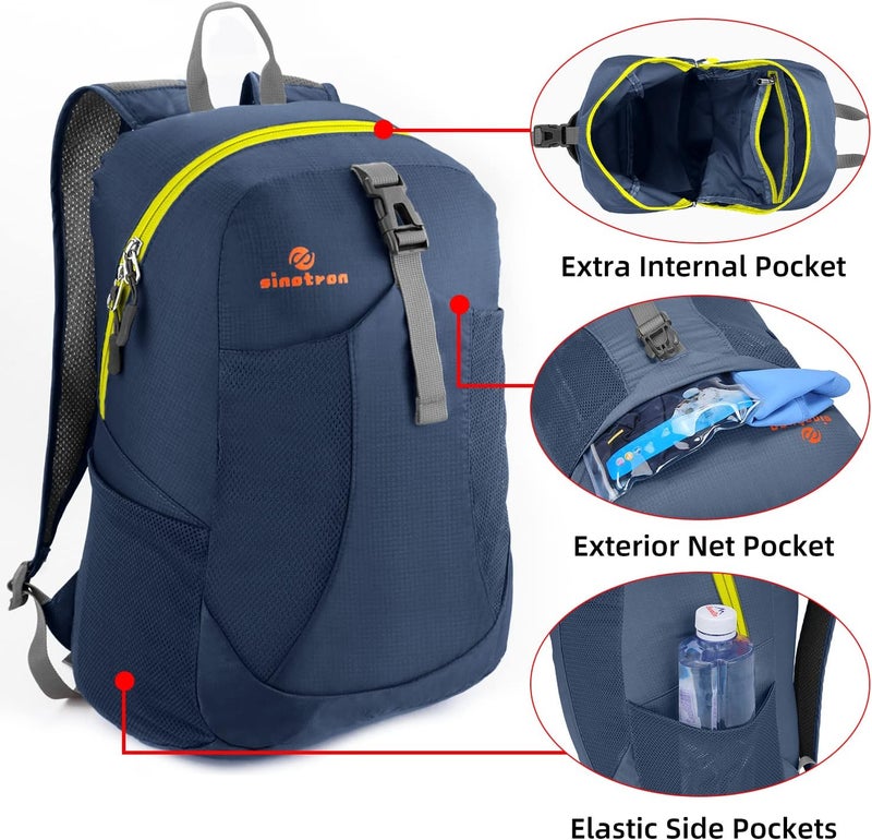 sinotron 22L Lightweight Packable Hiking Backpack, Small Hiking Backpack Day Pack for Women Men Travel Camping Vacation - Image 3