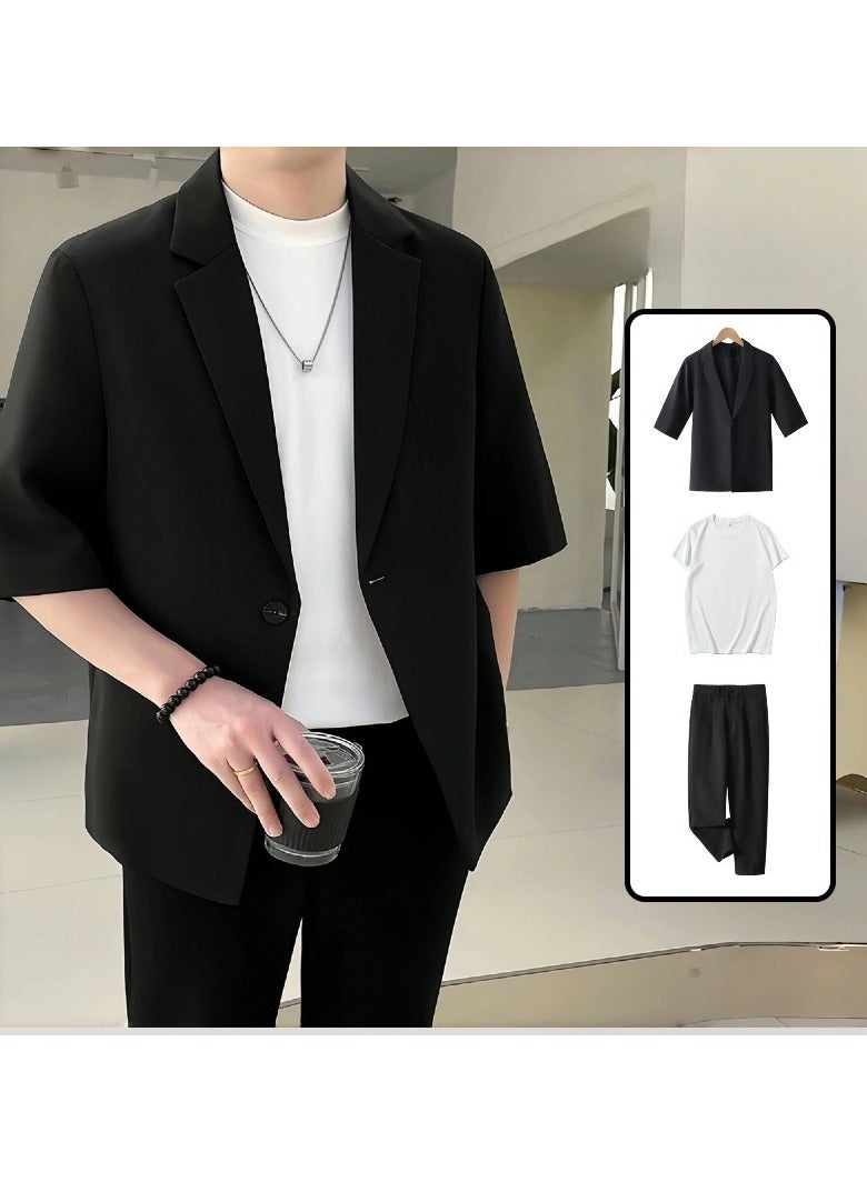 KUYING Thin Ice Silk Short-sleeved Suit Set  - Image 1