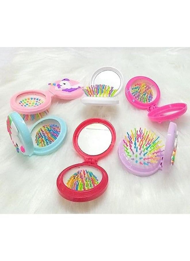 Tera13 Tera 13 Unicorn Comb For Girls Kids Hair Brush For Kids Mirror For Make Up Small Girls Kids Return Gifts (4 Piece)  - Image 2