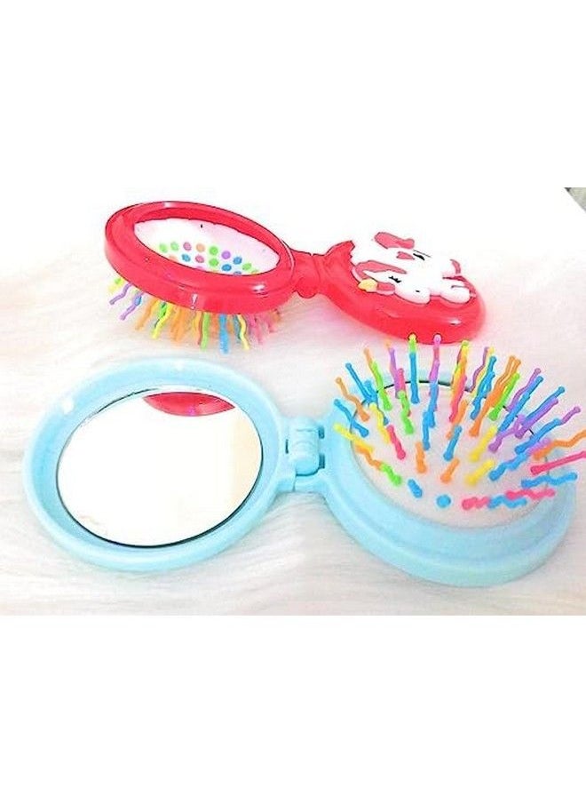 Tera13 Tera 13 Unicorn Comb For Girls Kids Hair Brush For Kids Mirror For Make Up Small Girls Kids Return Gifts (4 Piece)  - Image 3