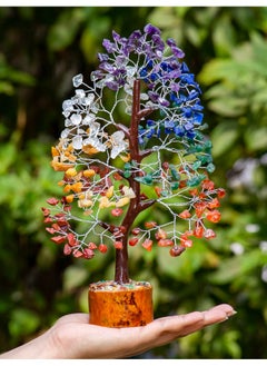 Crocon 7 Chakra Tree Of Life Crystal Tree For Positive Energy Gemstone Tree Spiritual Wisdom Seven Chakra Tree Feng Shui Handmade Decor Creativity Healing Tree Attract Good Luck Charm Gift  - Image 3