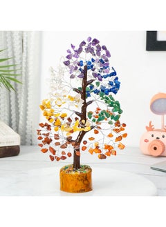 Crocon 7 Chakra Tree Of Life Crystal Tree For Positive Energy Gemstone Tree Spiritual Wisdom Seven Chakra Tree Feng Shui Handmade Decor Creativity Healing Tree Attract Good Luck Charm Gift  - Image 2