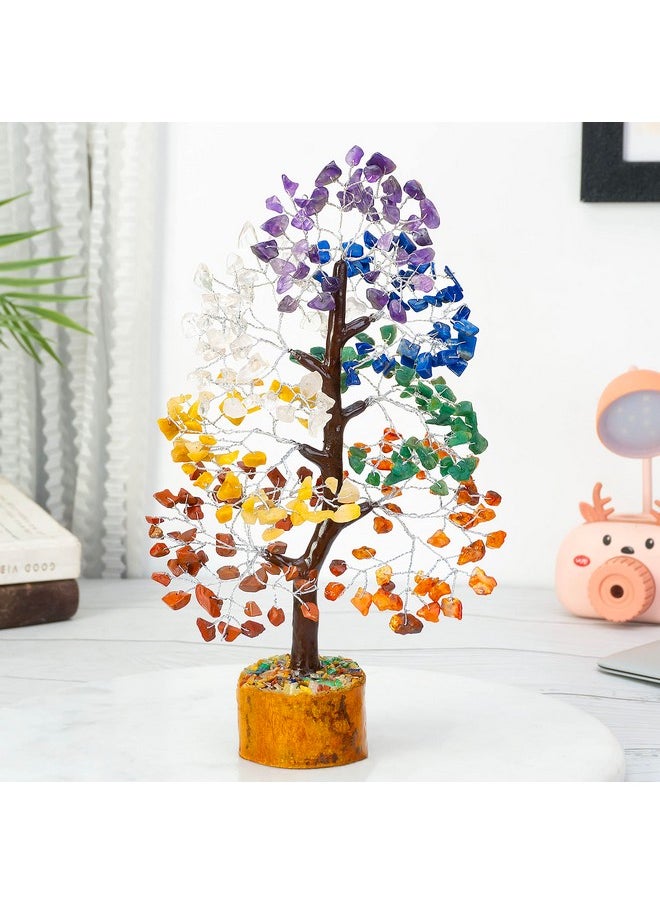 Crocon - 7 Chakra Tree Of Life Crystal Tree For Positive Energy Gemstone Tree Spiritual Wisdom Seven Chakra Tree Feng Shui Handmade Decor Creativity Healing Tree Attract Good Luck Charm Gift - Image 1