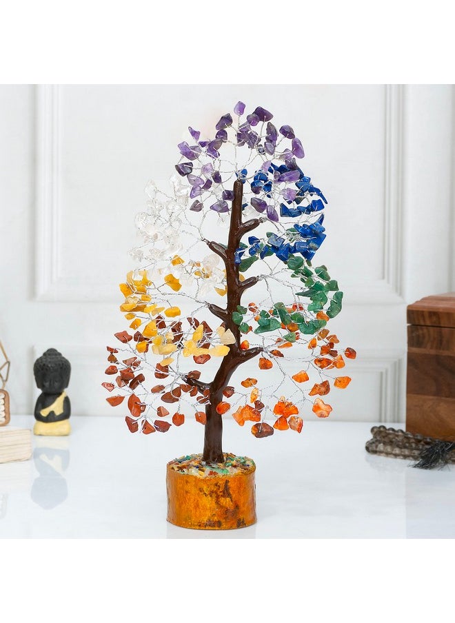 Crocon - 7 Chakra Tree Of Life Crystal Tree For Positive Energy Gemstone Tree Spiritual Wisdom Seven Chakra Tree Feng Shui Handmade Decor Creativity Healing Tree Attract Good Luck Charm Gift - Image 1
