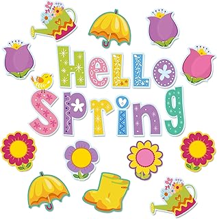 Whaline 23Pcs Hello Spring Refrigerator Magnets Spring Flower Blossoms Umbrella Pattern Fridge Magnets Colorful Floral - Image 1