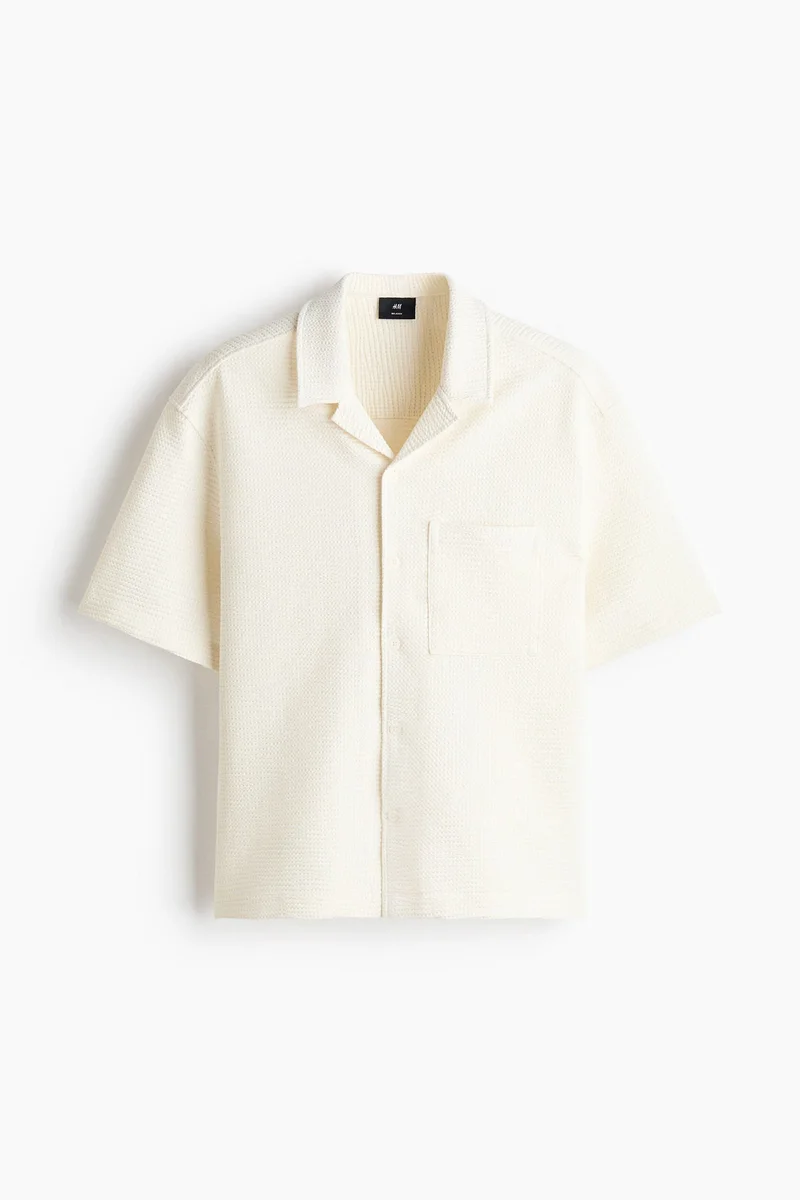 H&M  Relaxed Fit Waffled resort shirt for Men | Best Price UAE