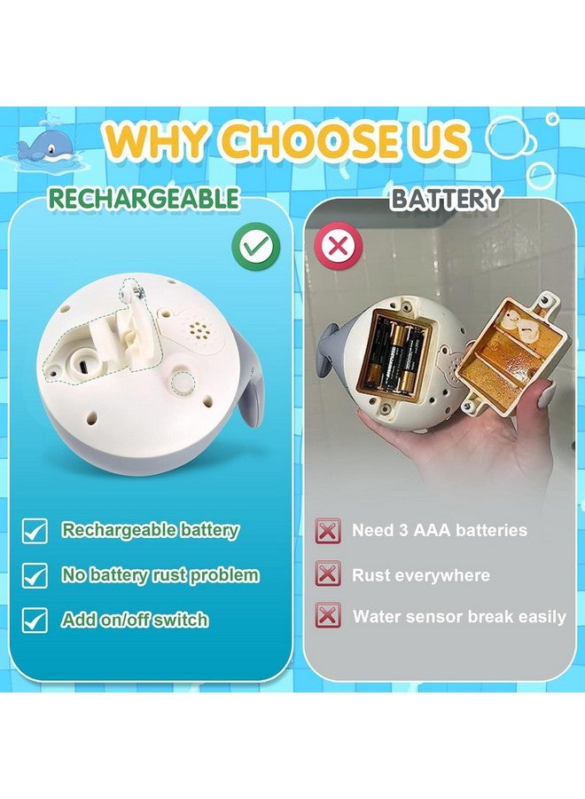 جيجيلي ألعاب حمام أطفال مطورة لعام 2024، ألعاب حمام مضيئة قابلة لإعادة الشحن للأطفال من سن 1 إلى 3 سنوات، لعبة أطفال من سن 6 إلى 12 شهرًا و12 إلى 18 شهرًا، لعبة حمام الحوت مع رشاش، ألعاب حوض استحمام نافورة للأطفال الصغار حديثي الولادة وأعياد الميلاد وهدايا للأطفال - Image 2