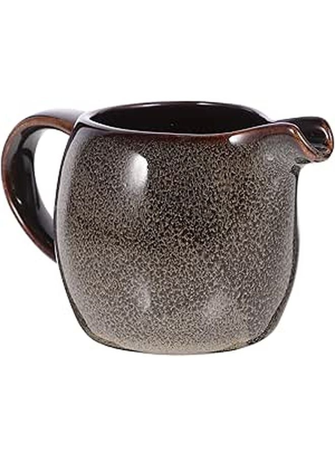 Ceramic Milk Creamer Pitcher Grey Scale Pattern with Handle and Spout for Coffee Latte - Image 1