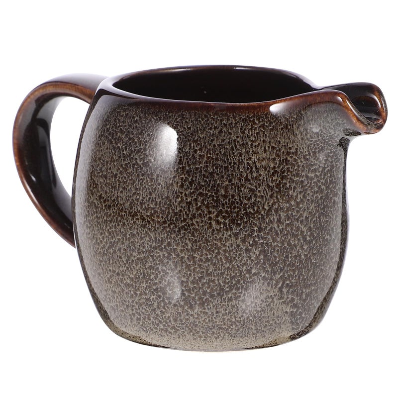 Ceramic Milk Creamer Pitcher Grey Scale Pattern with Handle and Spout for Coffee Latte - Image 2