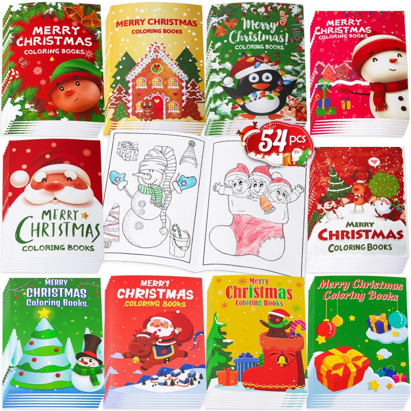 Eternity sky 54PCS Christmas Coloring Books Party Favors Xmas Stockings Goodie Bags Stuffer Filler Fun Holiday Party Supplies - Image 2