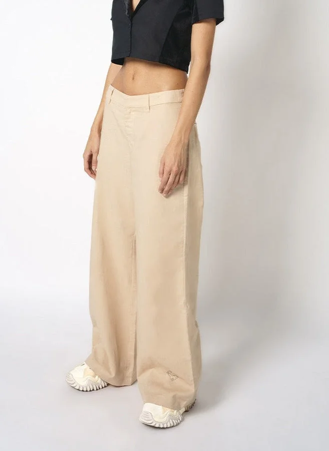 House Of Cenmar White Linen Pants