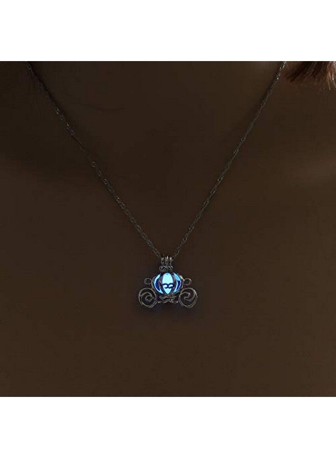 MYANAIL Luminous Hollow Pumpkin Carriage Necklaces & Pendants For Women Glowing Chain Necklace Dropshipping Gifts (Blue) - Image 2
