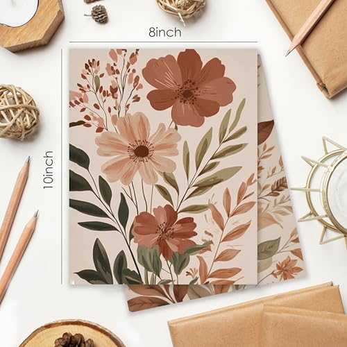 BESERH Boho Abstract Floral Wall Decor, Vintage Floral Wall Art Prints, Rustic Cottagecore Botanical Flower Posters for Home Bedroom Living Room, 8x10 Inches Set of 4 Unframed - Image 2