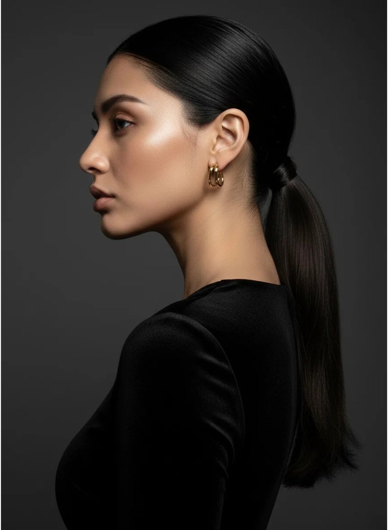 Bariq The Arc Double Hoops - Tarnish Free - Image 3
