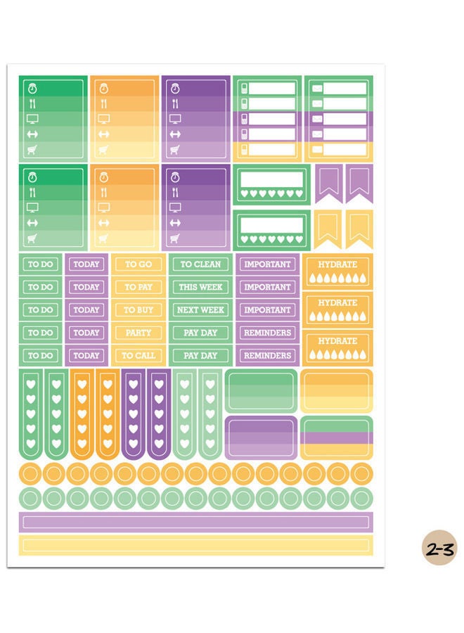 NIBEMINENT 12-Piece Planner Label Sheets Multicolour - Image 2