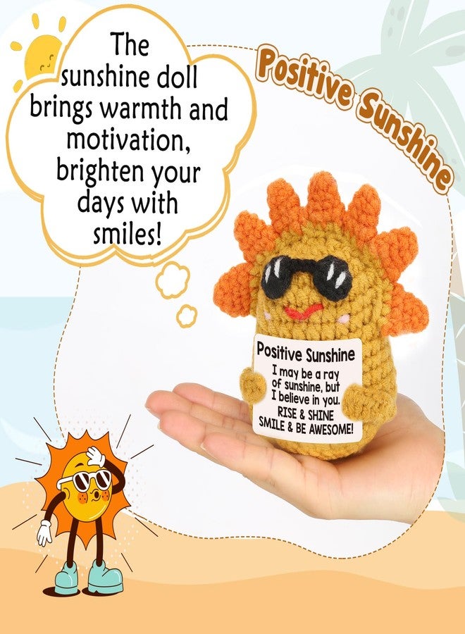 MY-ALVVAYS Mini Positive Sunshine Graduation Decorations 2025 for Teen, Fathers Day Birthday Gifts for Women Friends Sister, Get Well Soon Feel Better Gift, Inspirational Crochet Emotional Coworker Support Decor - Image 5