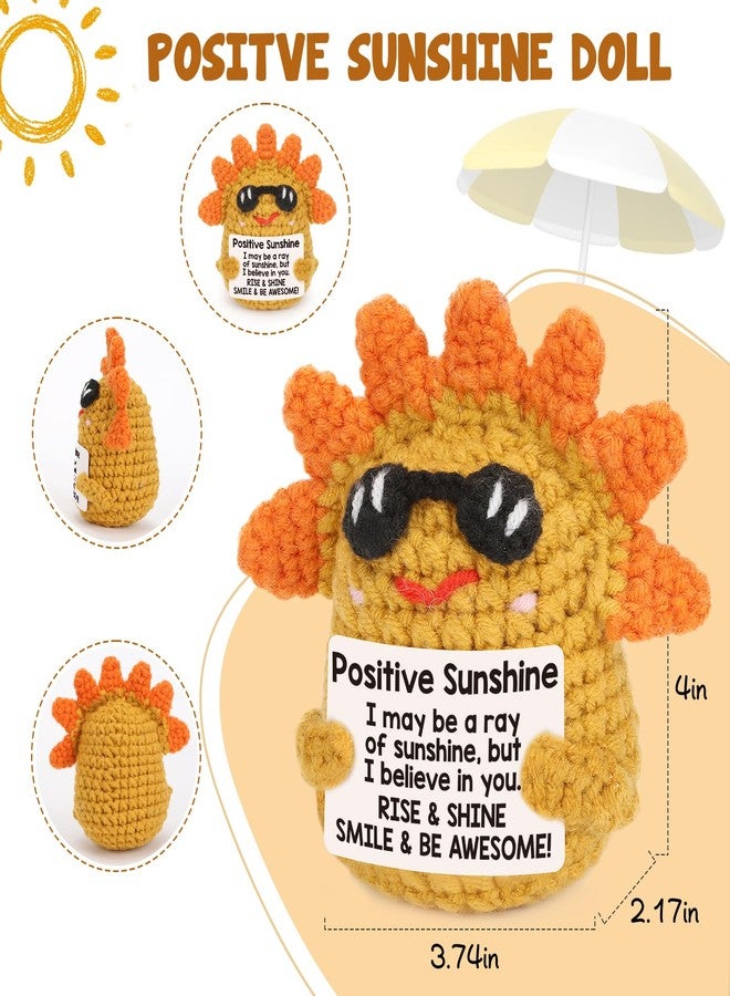 MY-ALVVAYS Mini Positive Sunshine Graduation Decorations 2025 for Teen, Fathers Day Birthday Gifts for Women Friends Sister, Get Well Soon Feel Better Gift, Inspirational Crochet Emotional Coworker Support Decor - Image 4