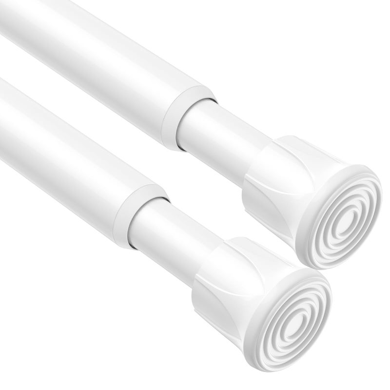 AIZESI Spring Tension Curtain Rods Short Tension Rod (White, 28" to 48"-2Pcs) - Image 1