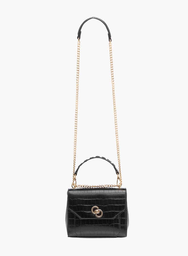 Celeste Womens Croco Textured Satchel Bag  - Image 2