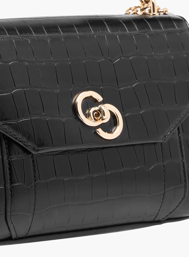 Celeste Womens Croco Textured Satchel Bag  - Image 4