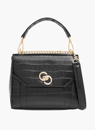 Celeste Womens Croco Textured Satchel Bag