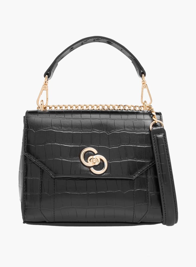 Celeste Womens Croco Textured Satchel Bag  - Image 1