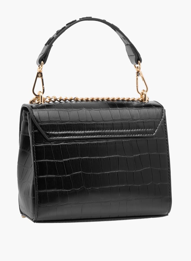 Celeste Womens Croco Textured Satchel Bag  - Image 3